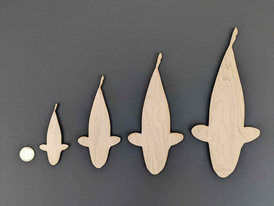 1/4-Inch x 4 Inch Basswood Koi Cutouts